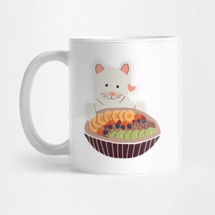 Cat with Acai Bowl Mug